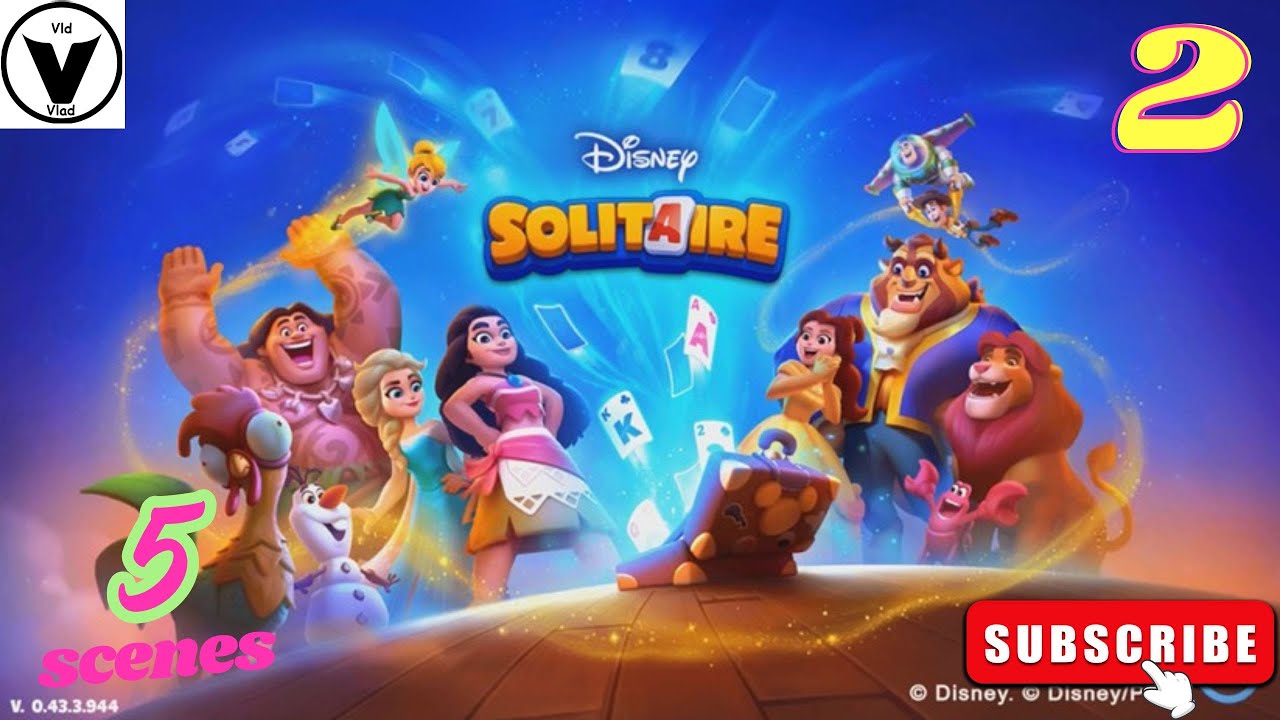 Disney Solitaire - Part 2 - 5 Scenes - The Little Mermaid, The Lion King,  Frozen, Moana, Snow White