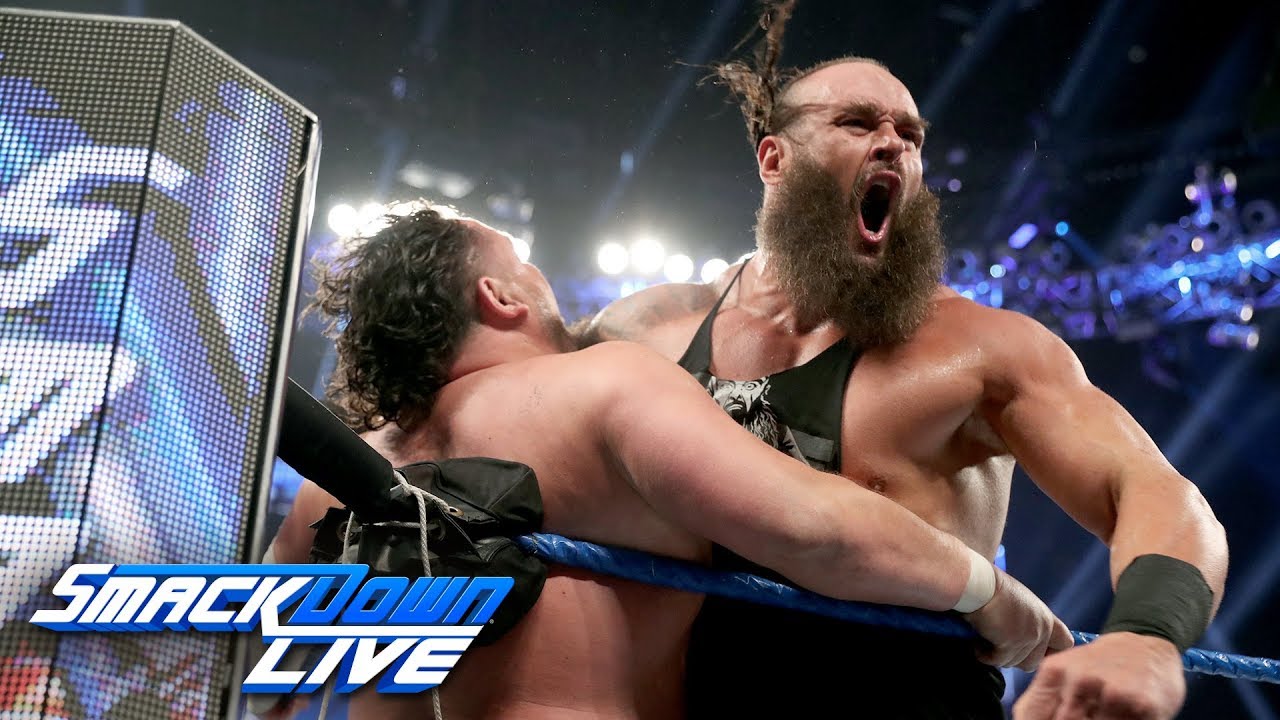 Браун Строуман и Самоа Джо подрались перед шоу Superstar Shake-up: SmackDown LIVE, 9 апреля 2019 г.