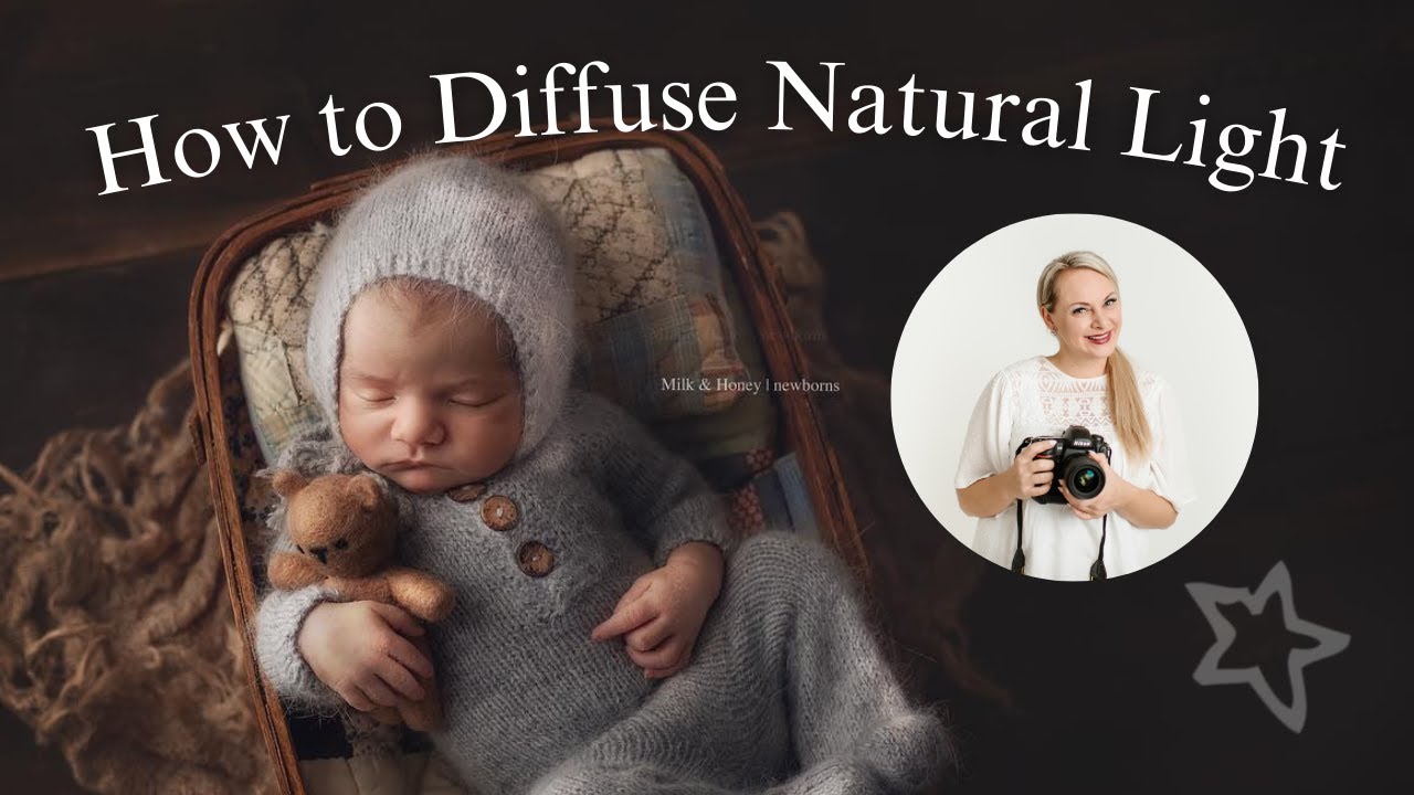 Newborn Photography with Natural Light - Creating soft diffused window light
