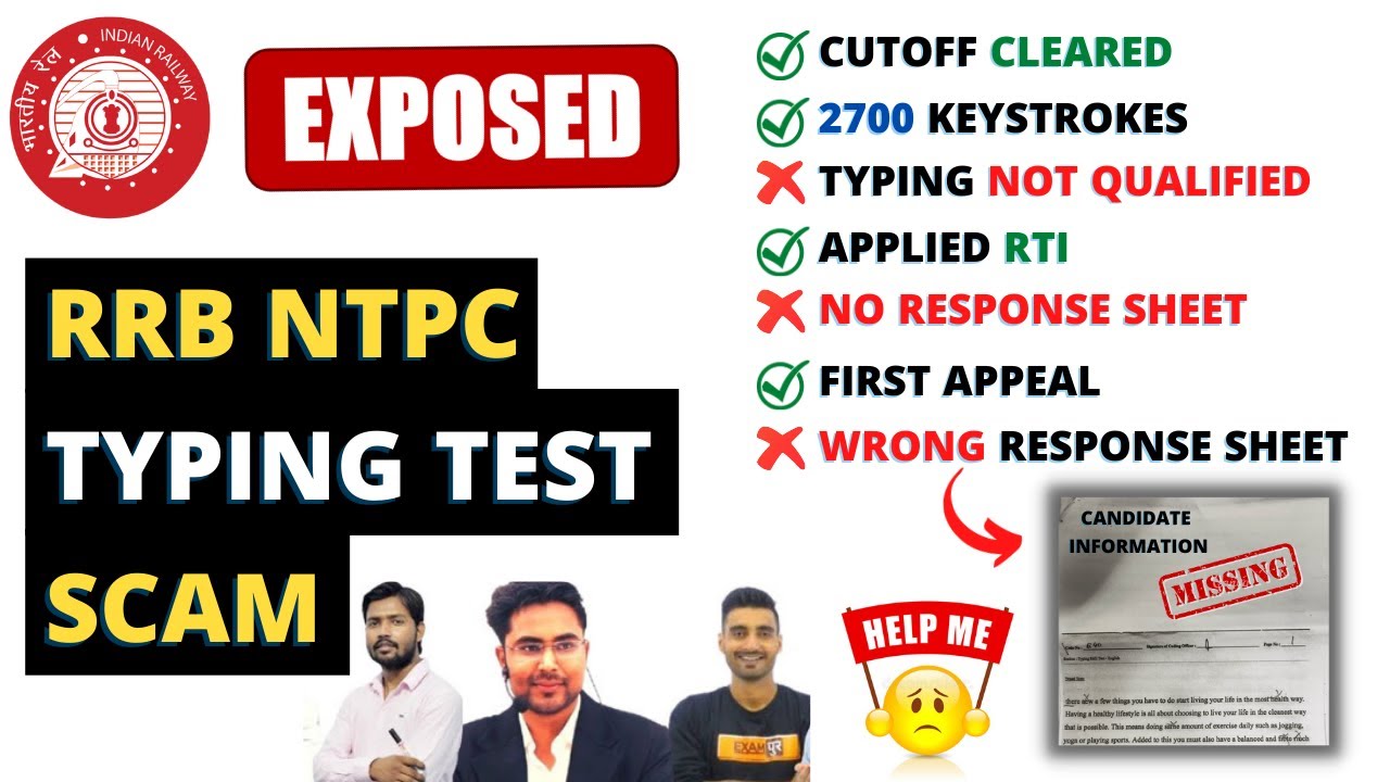 RRB NTPC Typing Scam | Wrong Typing Response Sheet after RTI | @khangsresearchcentre1685