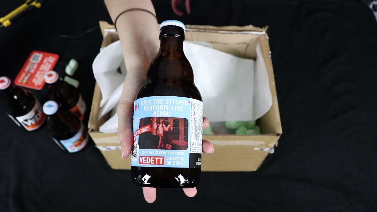 ASMR | Unboxing Very Special Beer (Cardboard, Tape, Packing Peanuts, Glass)