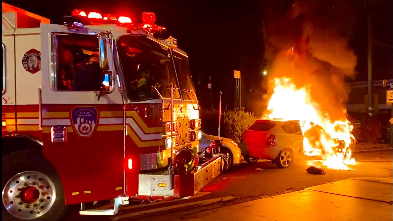 **Pre Arrival** FDNY Bronx 10-24 Box 2899 Fully Involved Car Fire with Explosion