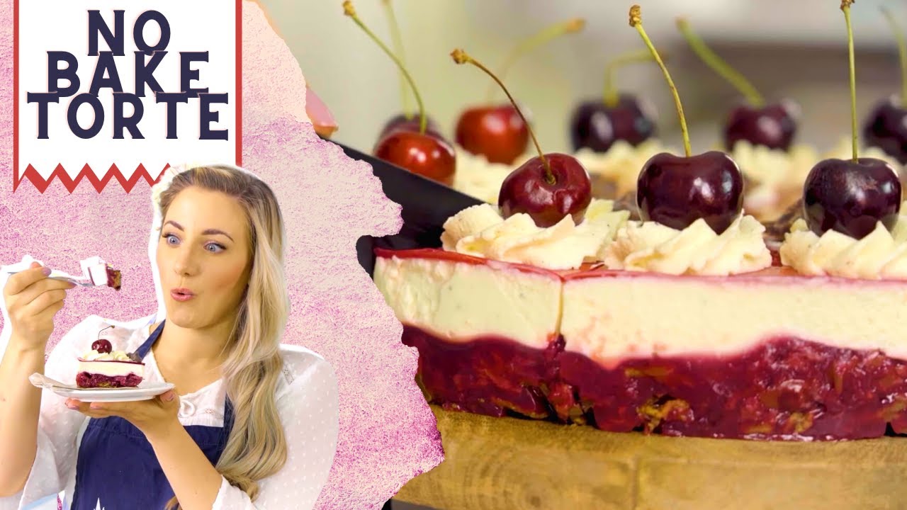 😳🍒 No Bake Kirsch Quark Torte - Kirschtorte ohne Backen - Quark Sahne Torte aus dem Kühlschrank 🤯🍰