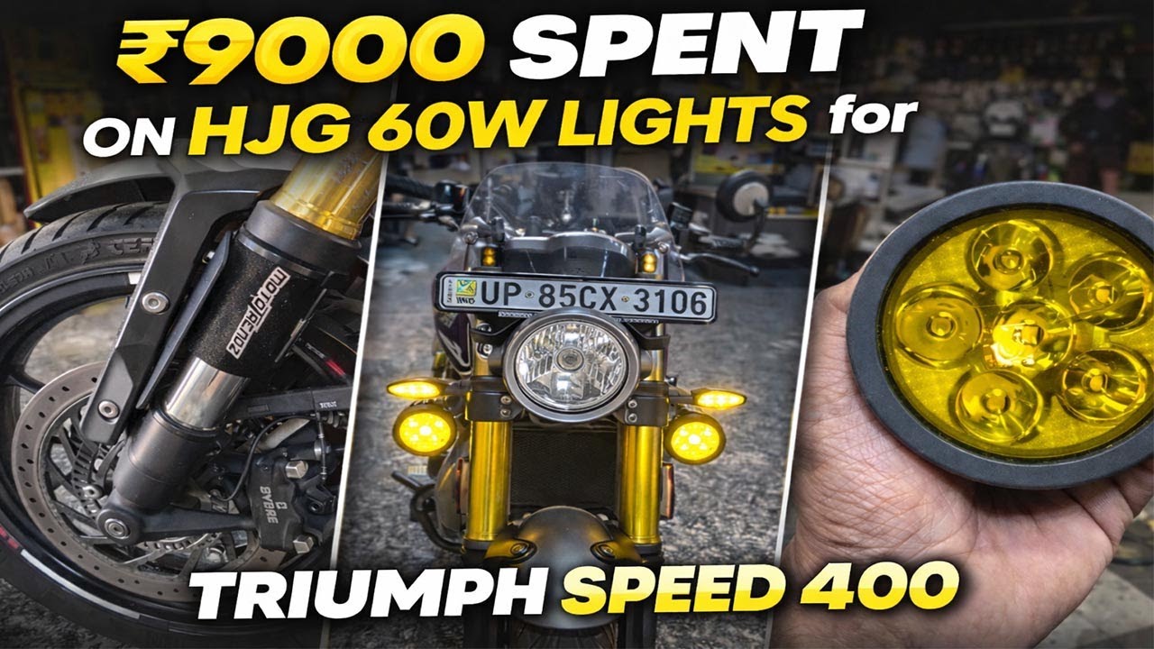 HJG 60W Aux Lights Installed on Triumph Speed 400 🔥 Night Test & Review