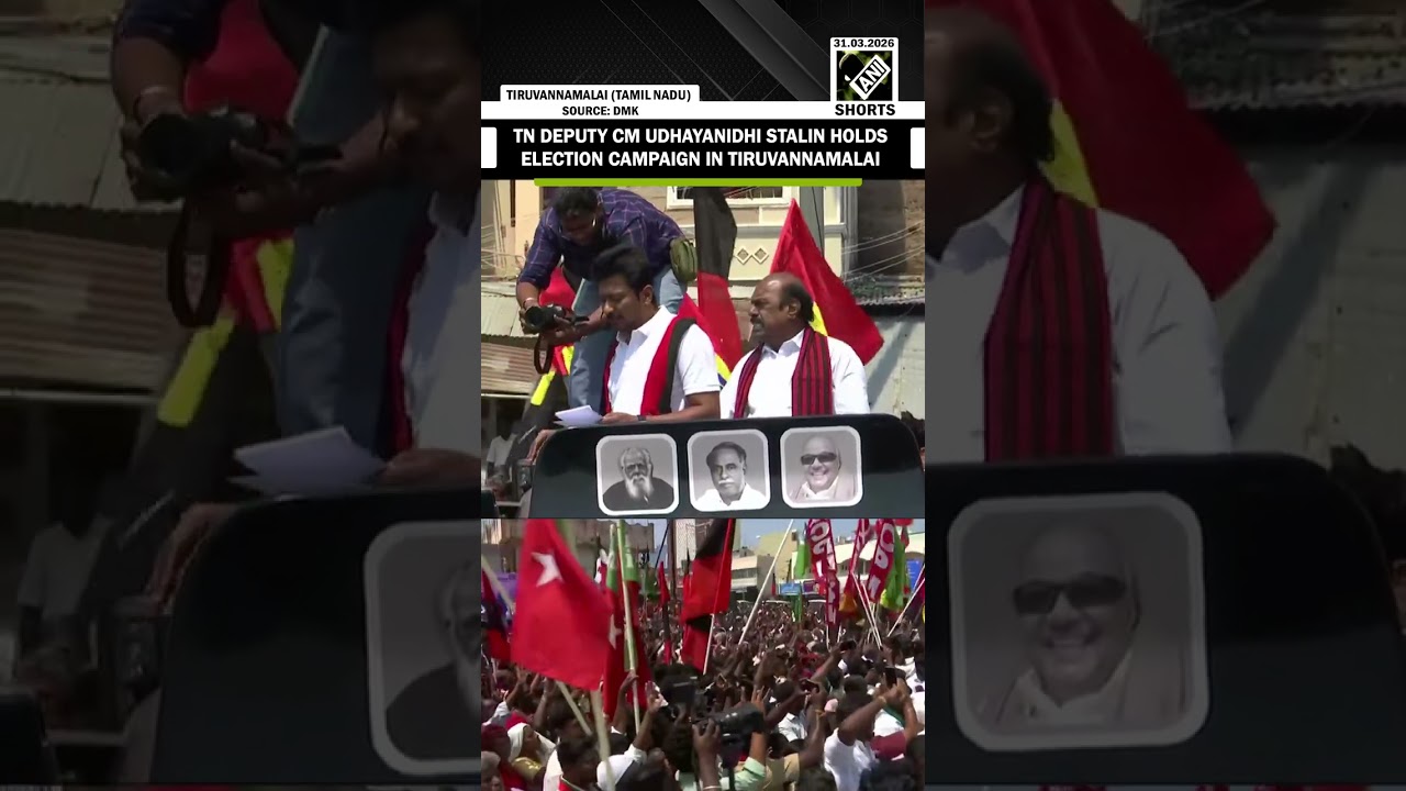 TN Dy CM Udhayanidhi Stalin campaigns for Tiruvannamalai DMK candidate E.V. Velu ahead of elections