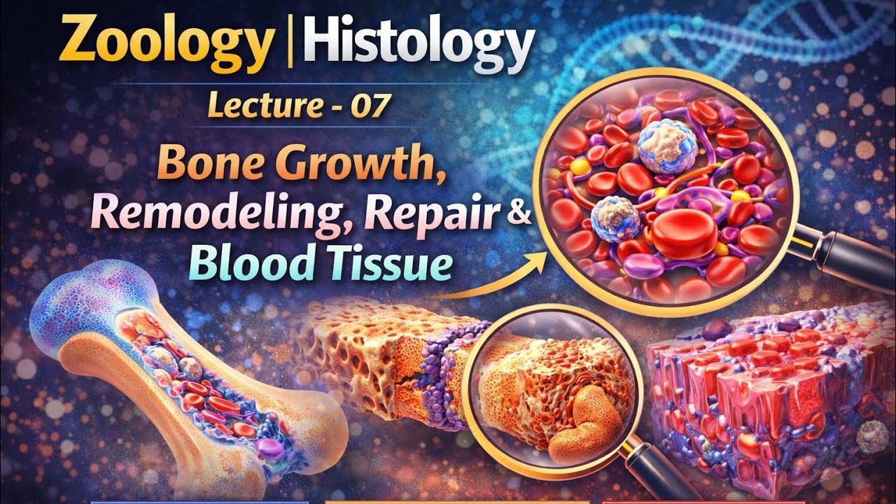 Zoology | Histology Lecture  - 07 | Bone Growth, Remodeling, Repair & Blood Tissue