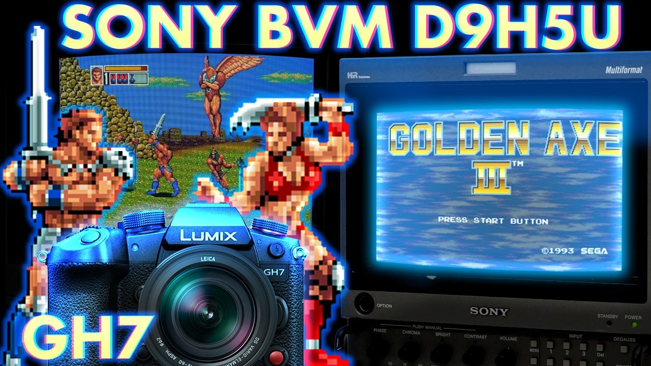 🔥 SONY BVM-D9H5U + GOLDEN AXE III | Panasonic GH7 CRT Scanlines Test 🔥