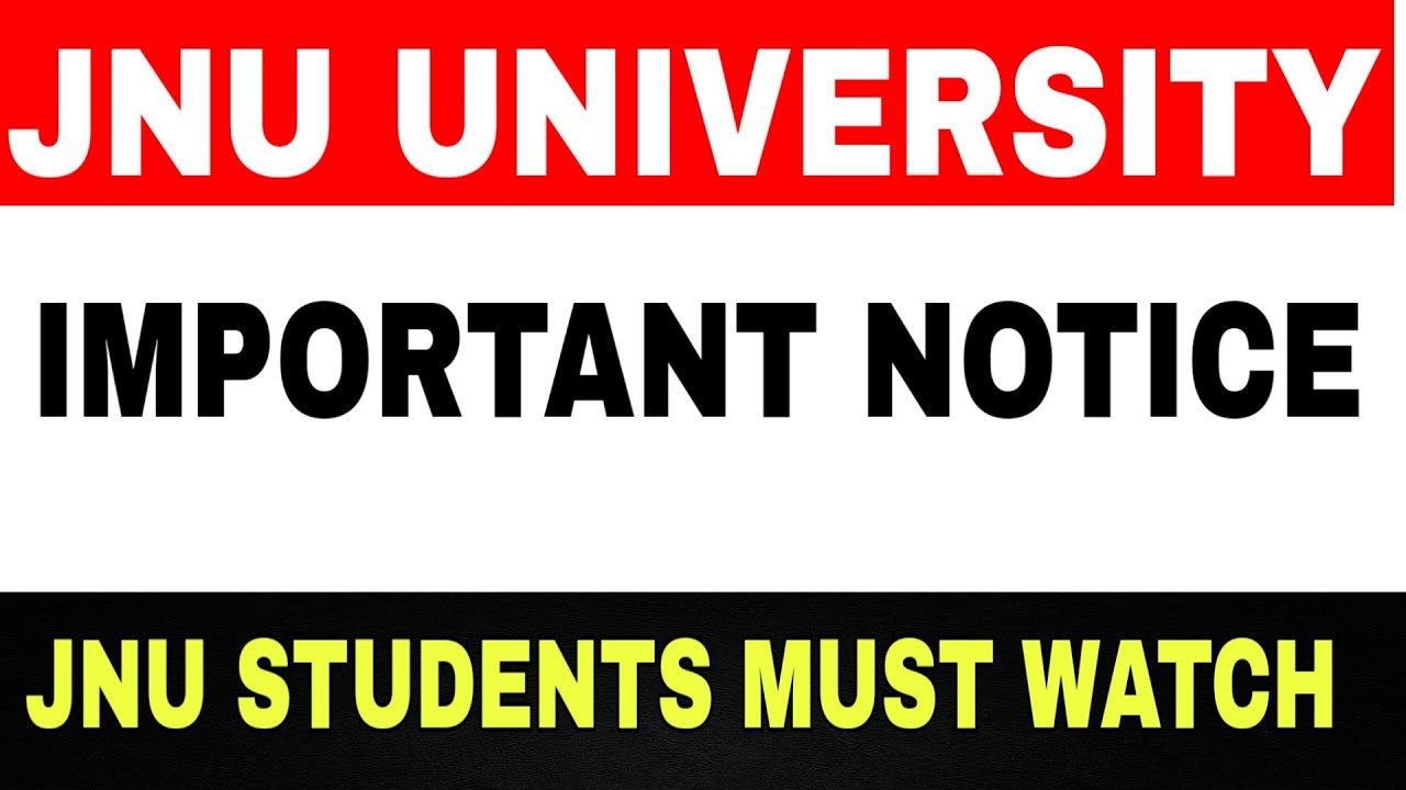 Important Notice Jnu Admission 2020