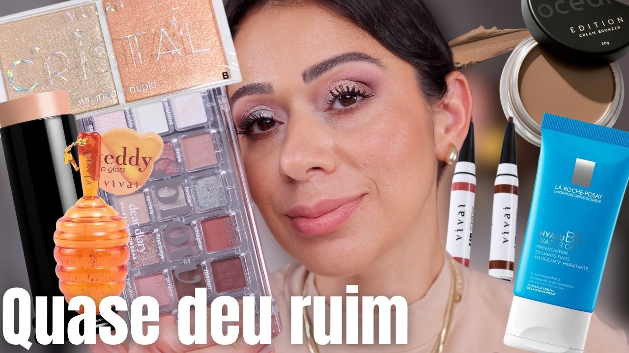TESTANDO BARATINHOS de MAKE | PALETA BLOW RUBY ROSE, ILUMINADOR E GLOSS VIVAI e Mais