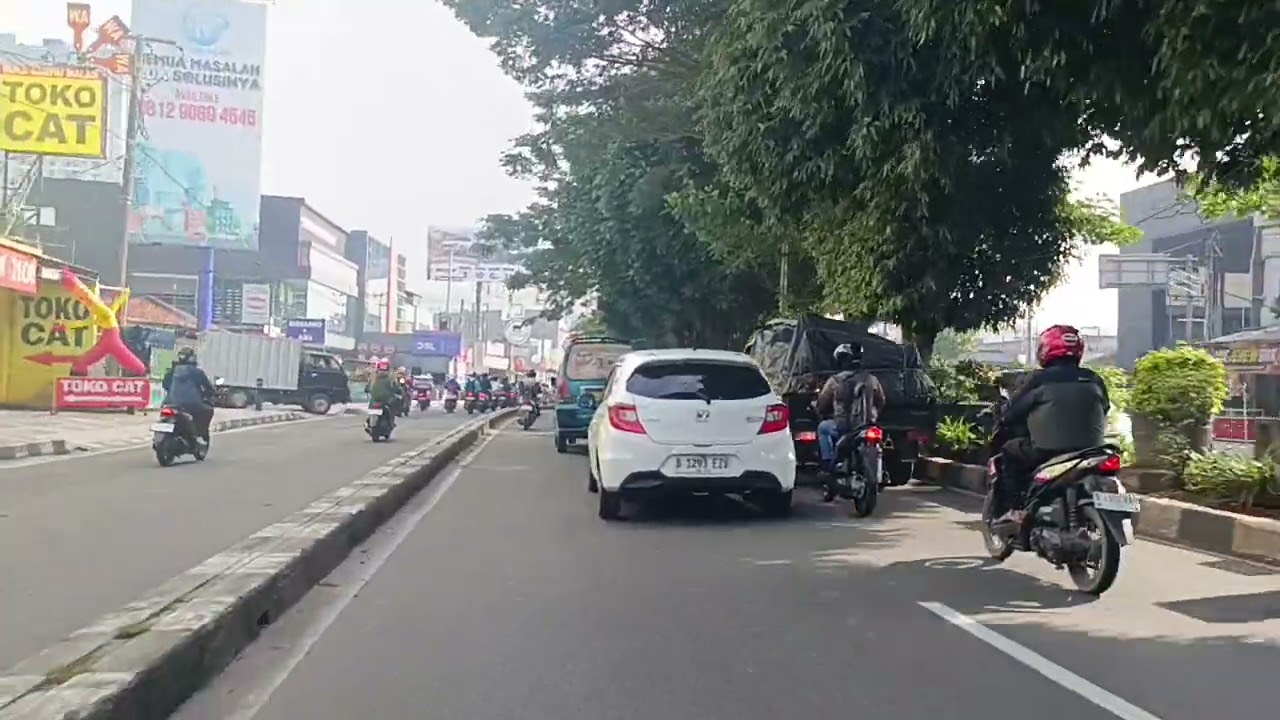 Road trip at depok City west java cagar alam margonda kalisari street