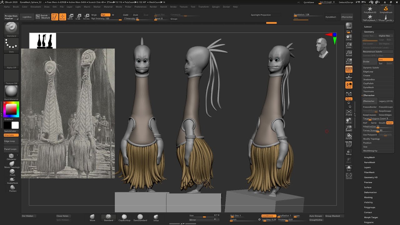 Alien after this costume ...#oc  #cartoon #sculpt #sketch #zbrush