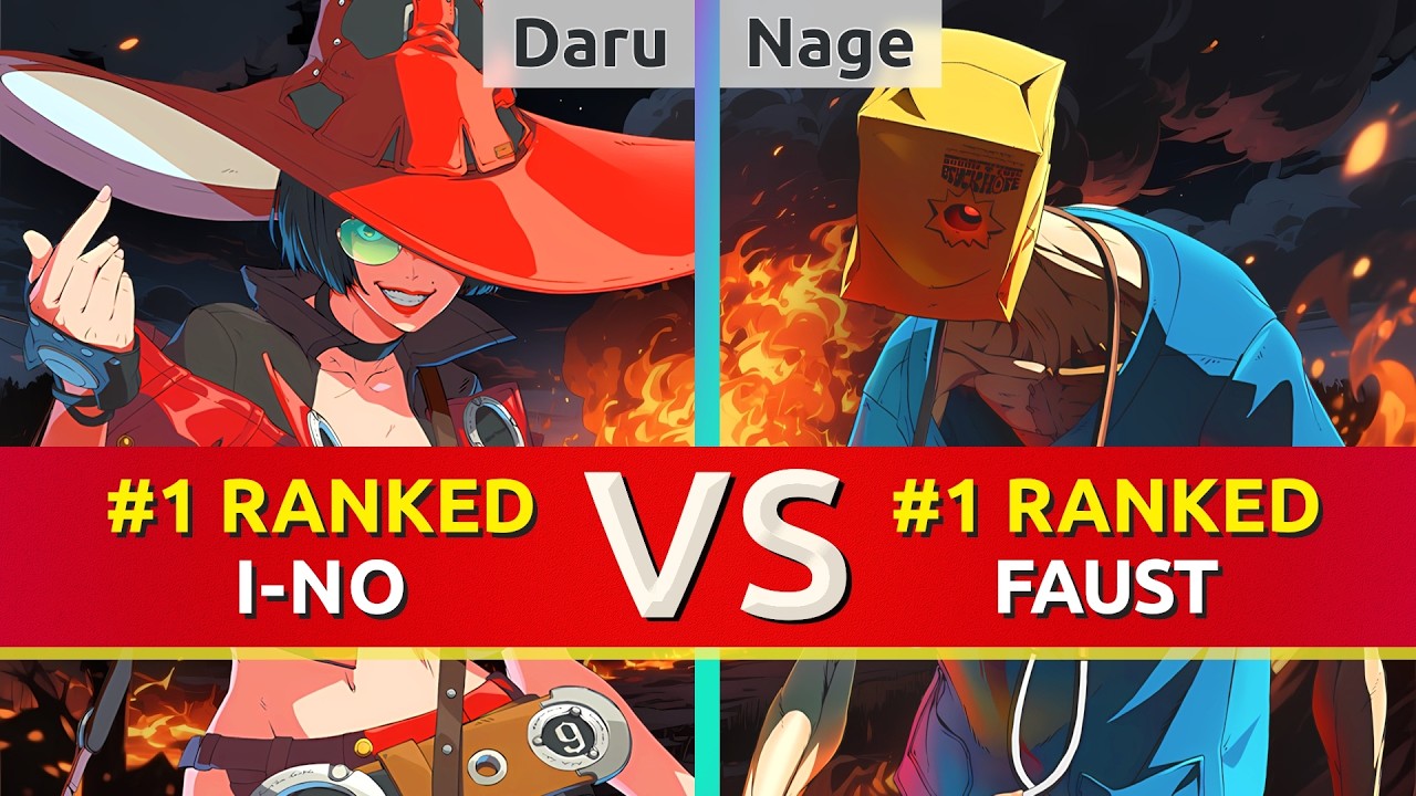 GGST 2.00 ▰ Daru (#1 Ranked I-No) vs Nage (#1 Ranked Faust). High Level Gameplay