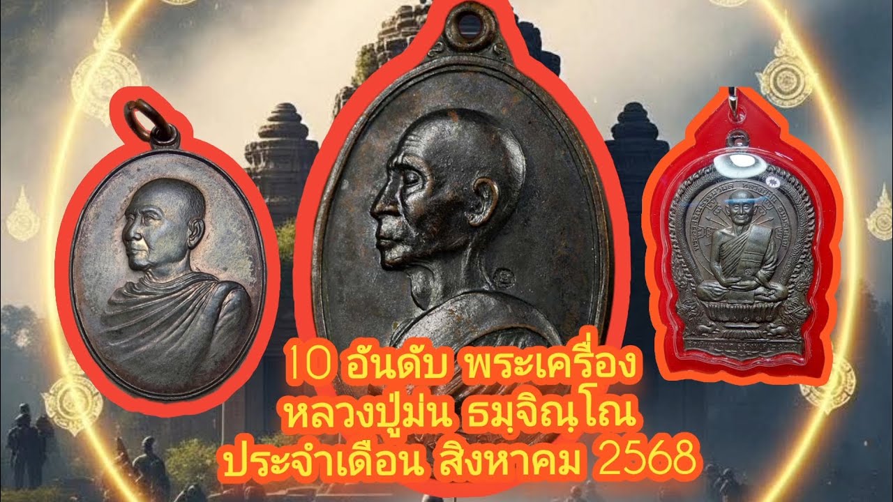 10 อันดับ พระเครื่อง #หลวงปู่ม่น ธมมฺจิณฺโณ #วัดเนินตามาก #จ.ชลบุรี# ประจำเดือน สิงหาคม 2568