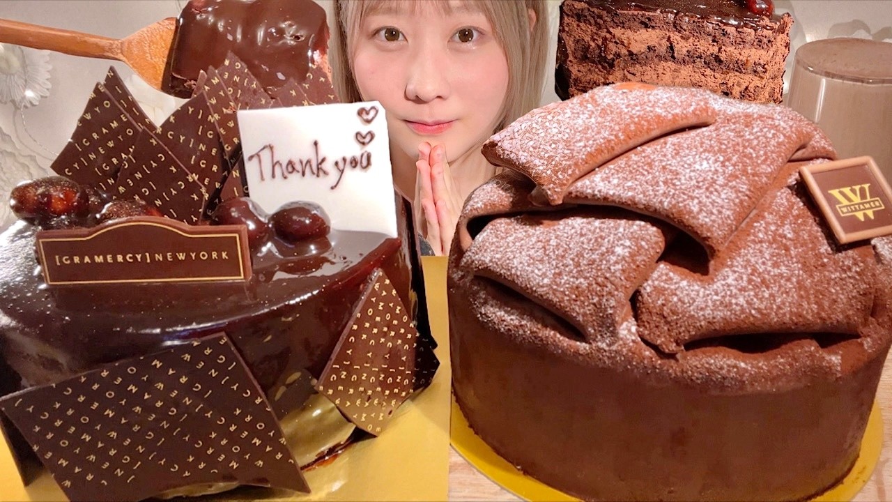 ASMR Торт на 23-летие【русские субтитры】【Mukbang/ Eating Sounds】