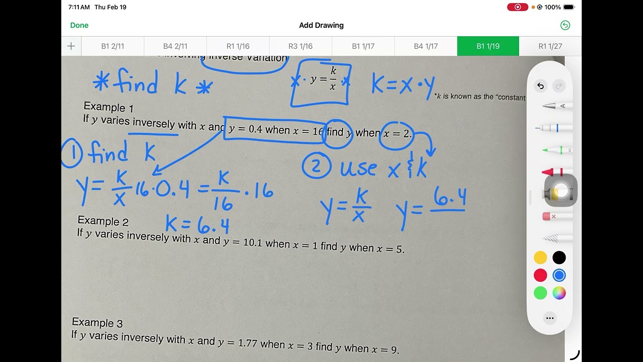 Algebra 2 - Unit 7 Lessons 4&5 notes