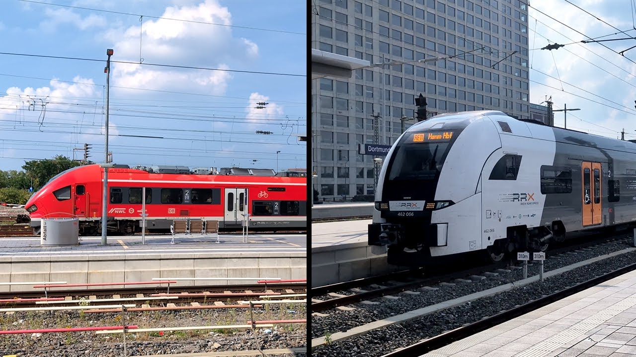 DB BR 633 + RRX Desiro HTC op station Dortmund Hbf!