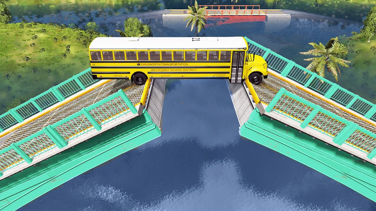Dangerous Drawbridge vs Cars - BeamNG drive