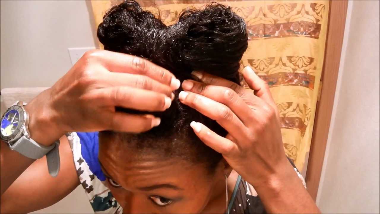 HOW TO BOW BUN ~ FOR ALL HAIR TYPES. Relaxed hair, Texlaxed hair or Natural Hair