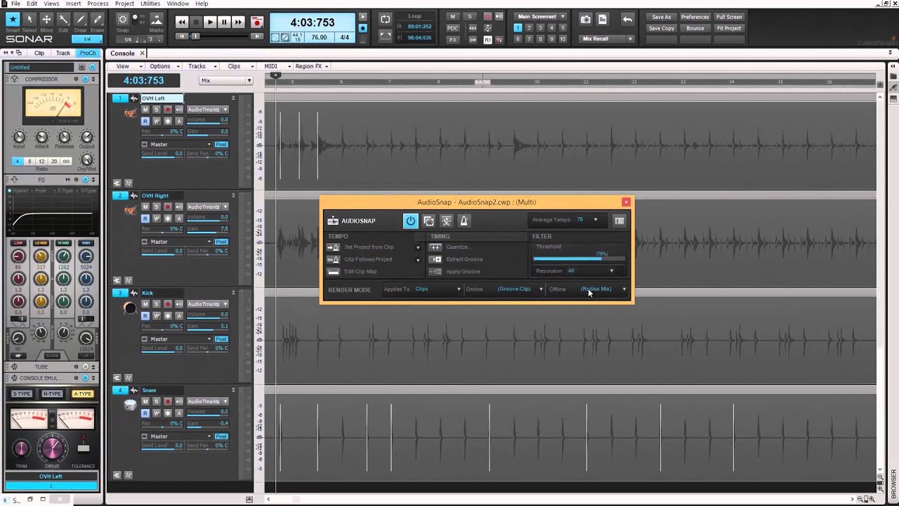 SONAR Get Started: AudioSnap