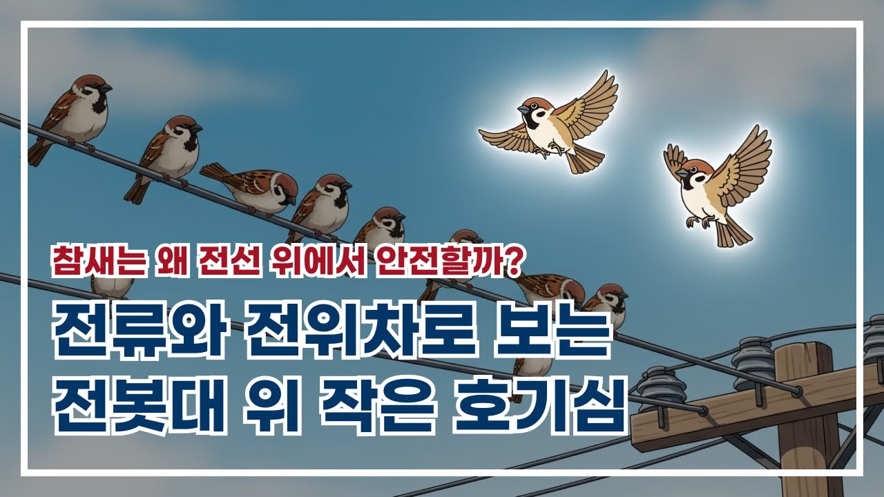 전봇대 위 참새, 왜 감전되지 않을까? 전류와 전위차의 비밀!