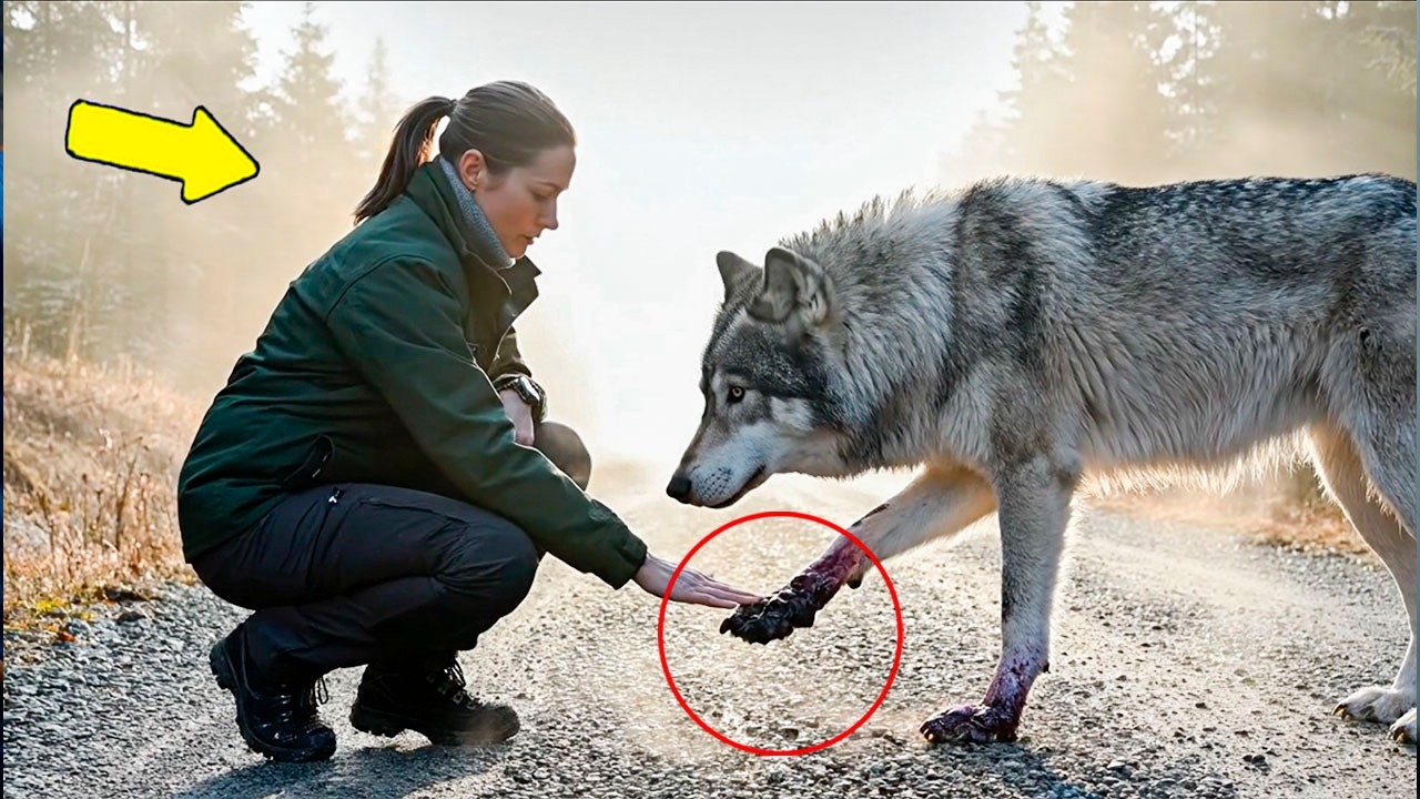 Desperate Siberian Wolf Asks Ranger for Help on the Road, His Reaction is Shocking