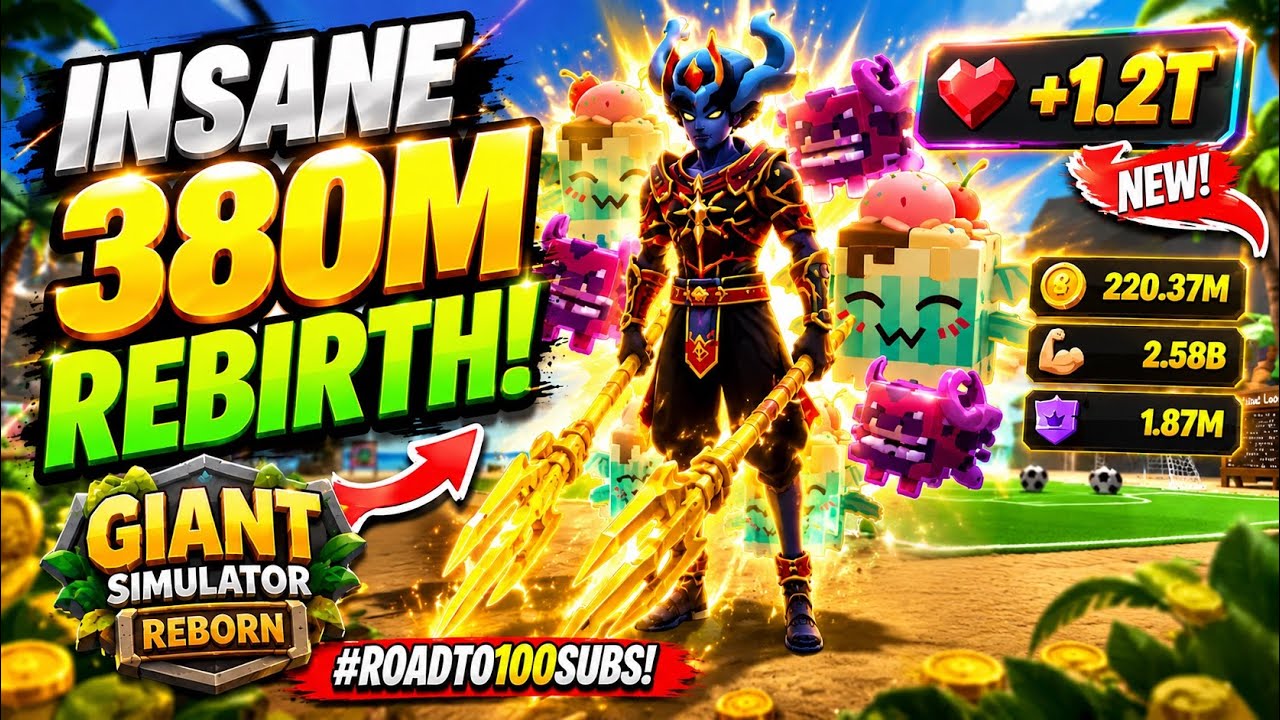 CRAZY 380M rebirth! Giant Simulator Reborn Roblox