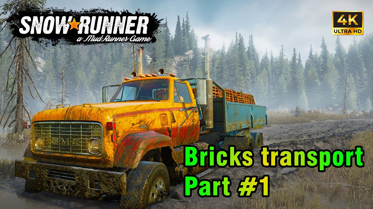 🏞️ SnowRunner | Should GMC MH9500 be retired?🚛 | Deliver bricks to the factory | Part #1 | 4k