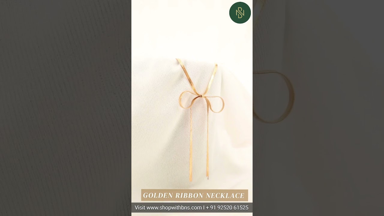 Elegant Silver & Golden Ribbon Necklace &ndash; A perfect blend of sophistication and charm!