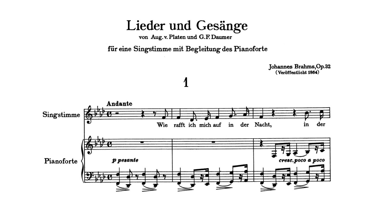 Brahms: 9 Lieder und Gesänge, Op. 32 (with Score)