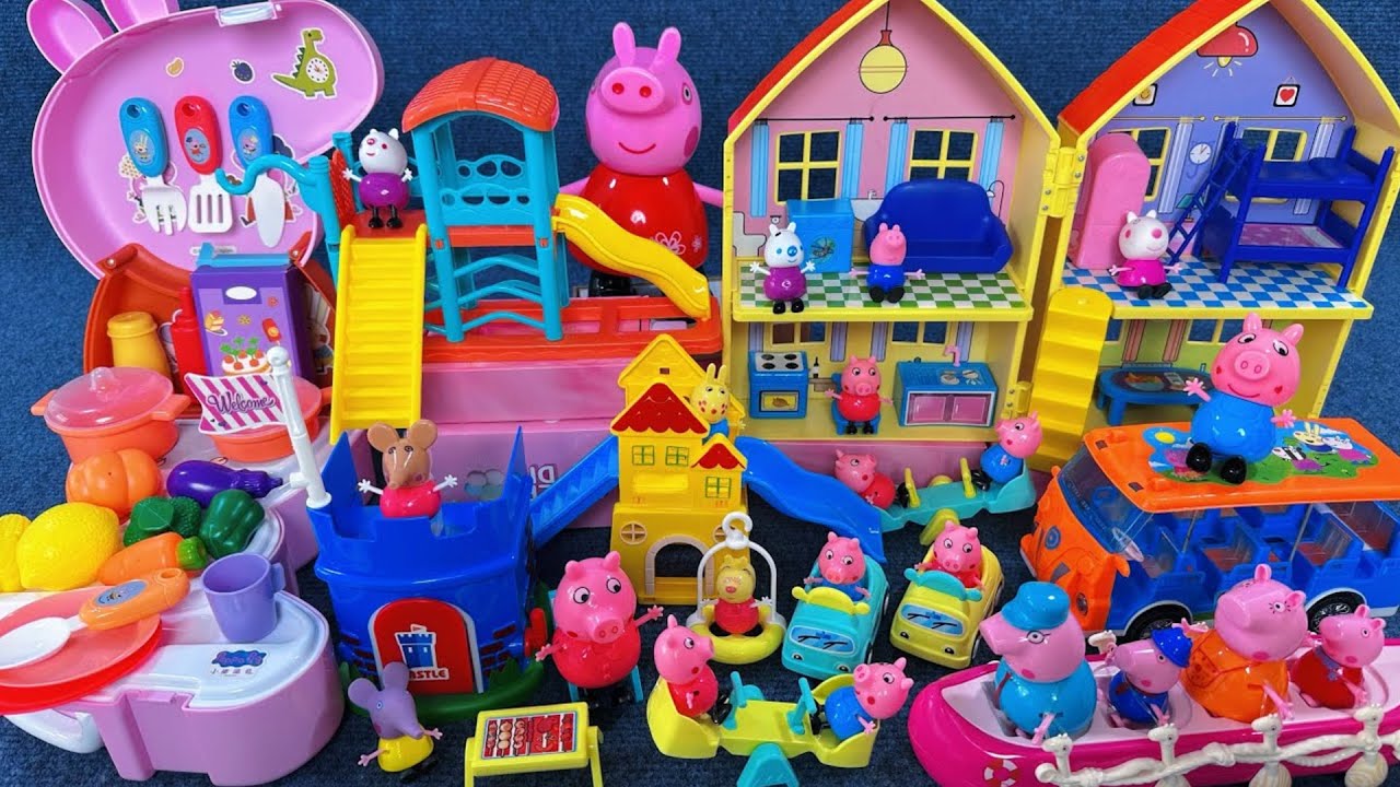 10 Minutes Satisfying with Unboxing Peppa Pig Family Playground and Slide Playset ASMR｜Review Toys