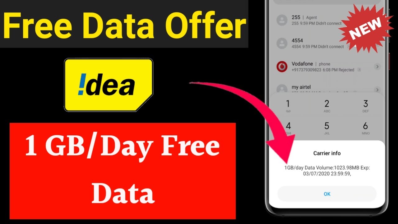Idea 1GB/Day Free Data offer||Idea Free Internet||Idea Free Data||Free Data||Free Data Idea offer