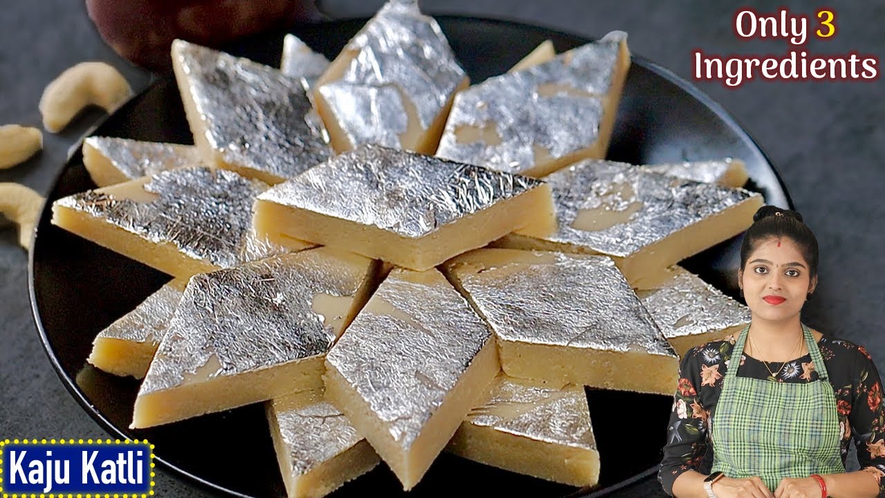 காஜு கத்லி ஈசியா செய்வது எப்படி😋| Kaju Katli Recipe in Tamil | Diwali Sweet in Tamil | Cashew Burfi