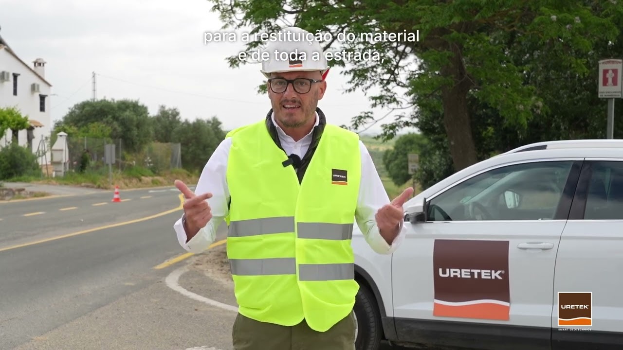 Injeções de resina numa estrada usando o sistema Multipoint