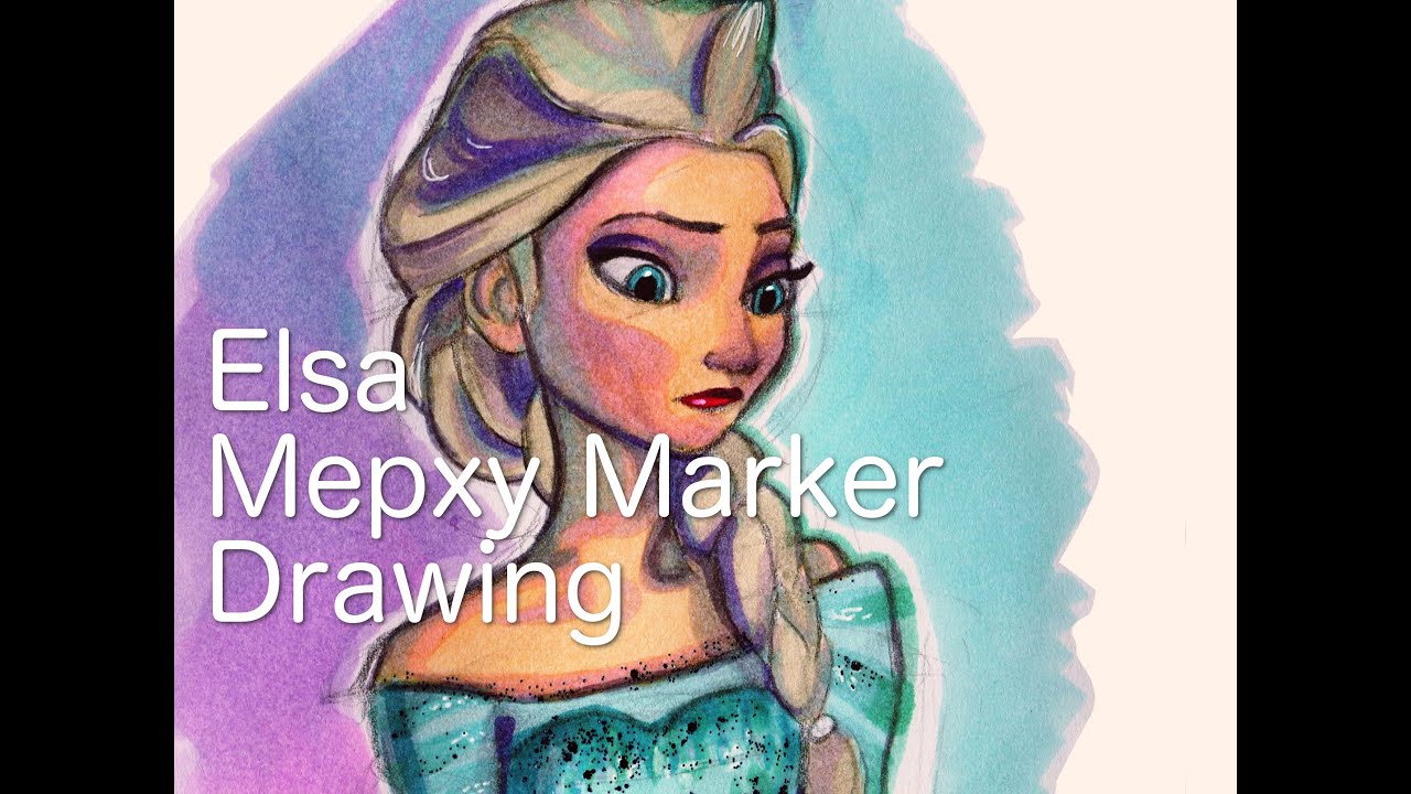 Elsa - Pencil and Mepxy Marker Drawing Tutorial