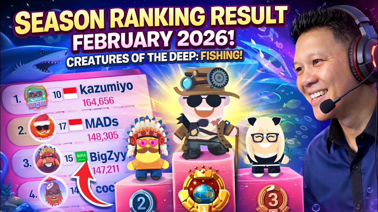 SEASON RANKING RESULT FEBRUARY 2026 - Creatures of the Deep: Fishing