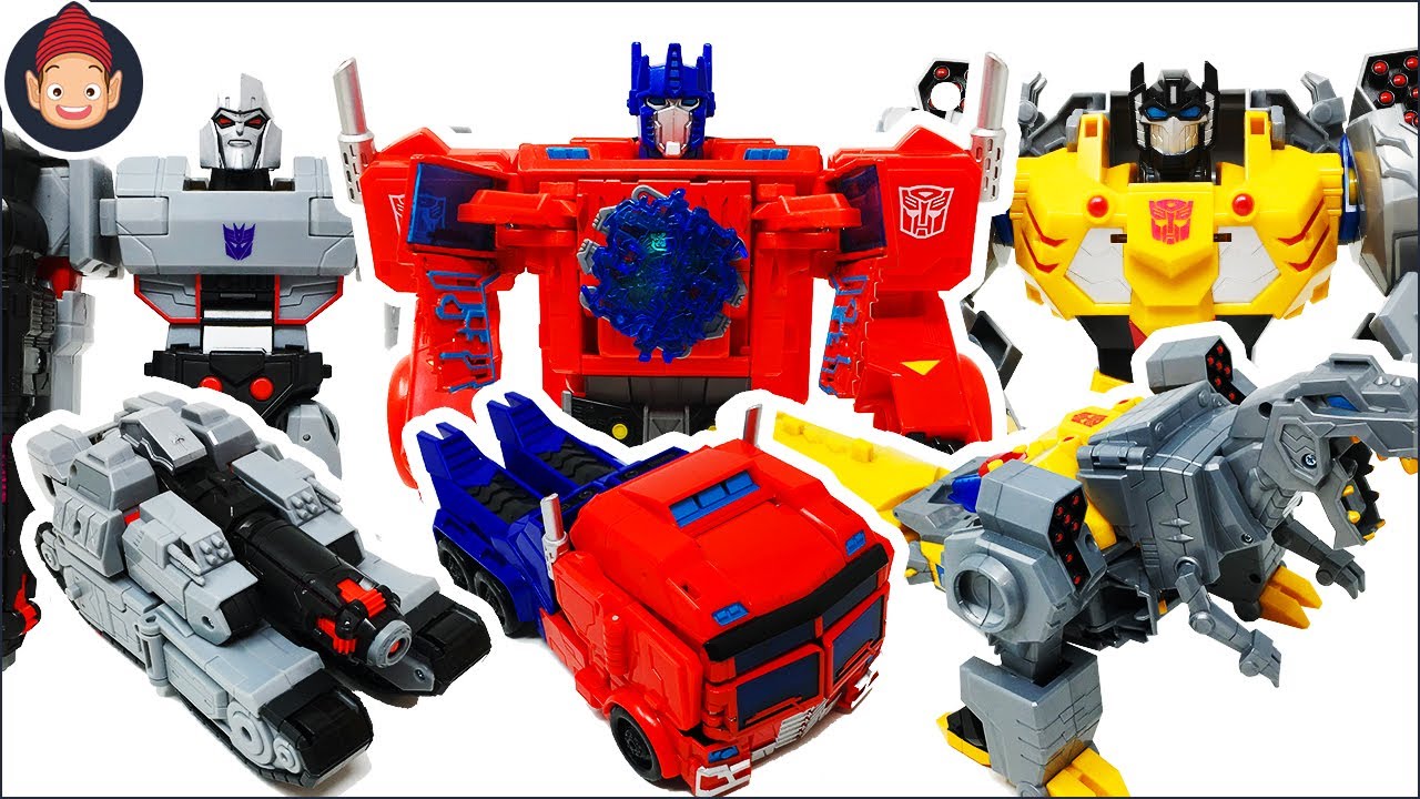 Transformers Toys Cyberverse Power of the Spark Optimus Megatron Grimlock Ultimate Class Unboxing