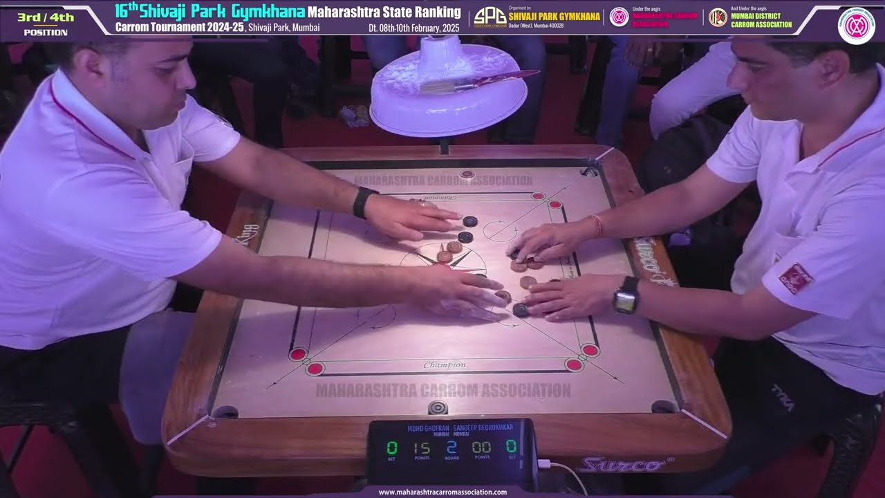 MCA Live Carrom : 3rd/4th - Mohd. Ghufran (Mumbai) vs Sandeep Deorukhkar (Mumbai)