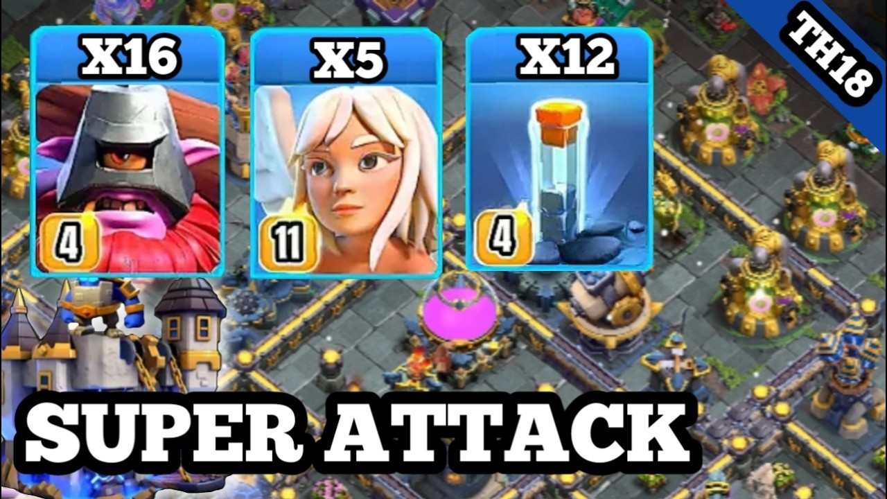Th18 thrower + healer with totem spell attack strategy clash of clans