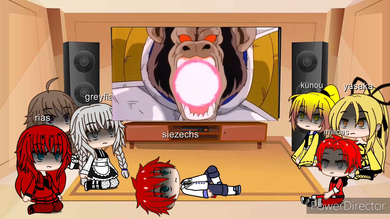 la familia gremory y yasaka y kunou reaccionan a goku vs vegeta amv y dos tiktoks de goku