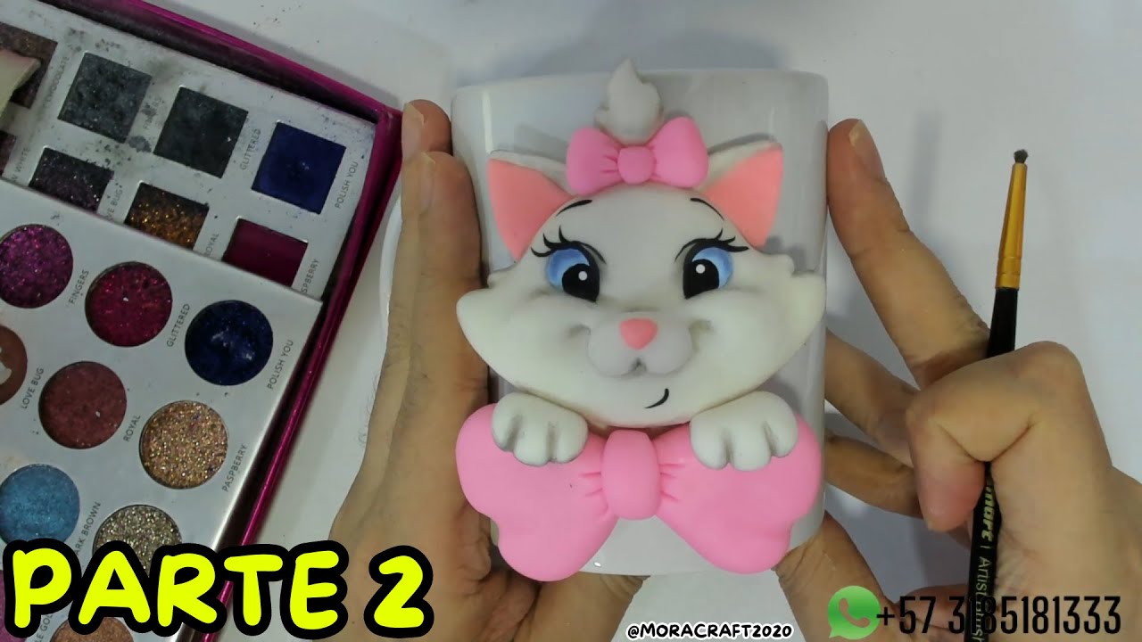 Cómo Hacer TAZA GATITA MARIE | Moracraft Porcelana Fría | Tutorial Fácil | Parte 2