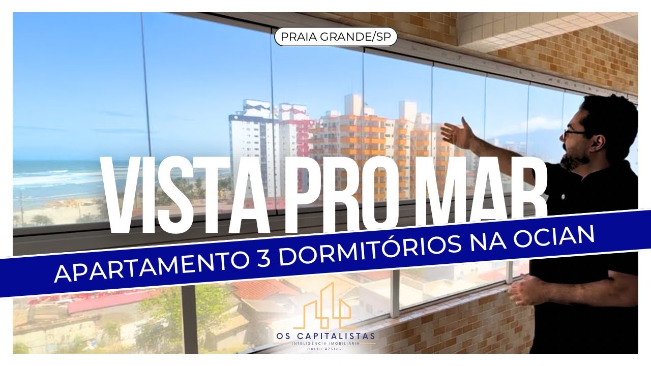 Apartamento 3 dormitórios com vista mar na Ocian