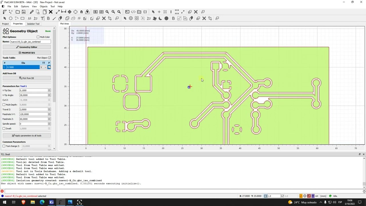 Uso de software para generar placas PCB con CNC