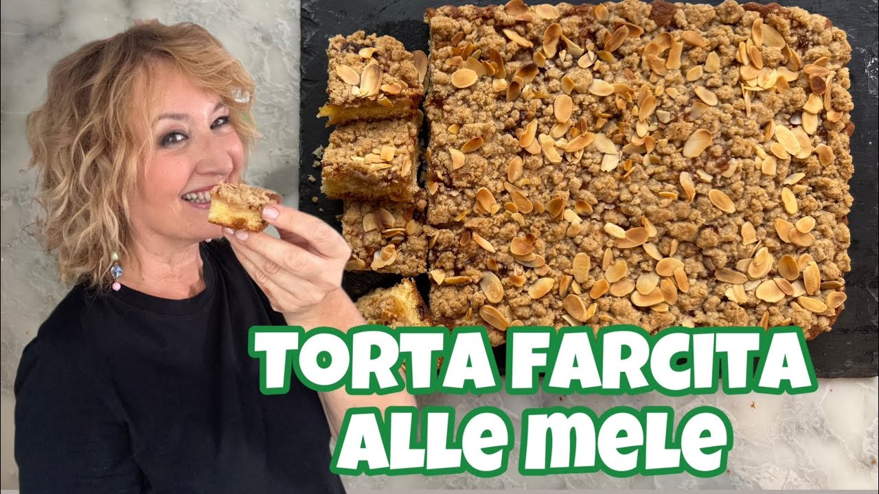 Torta di mele farcita con crumble croccante 🍏 facile e golosissima!