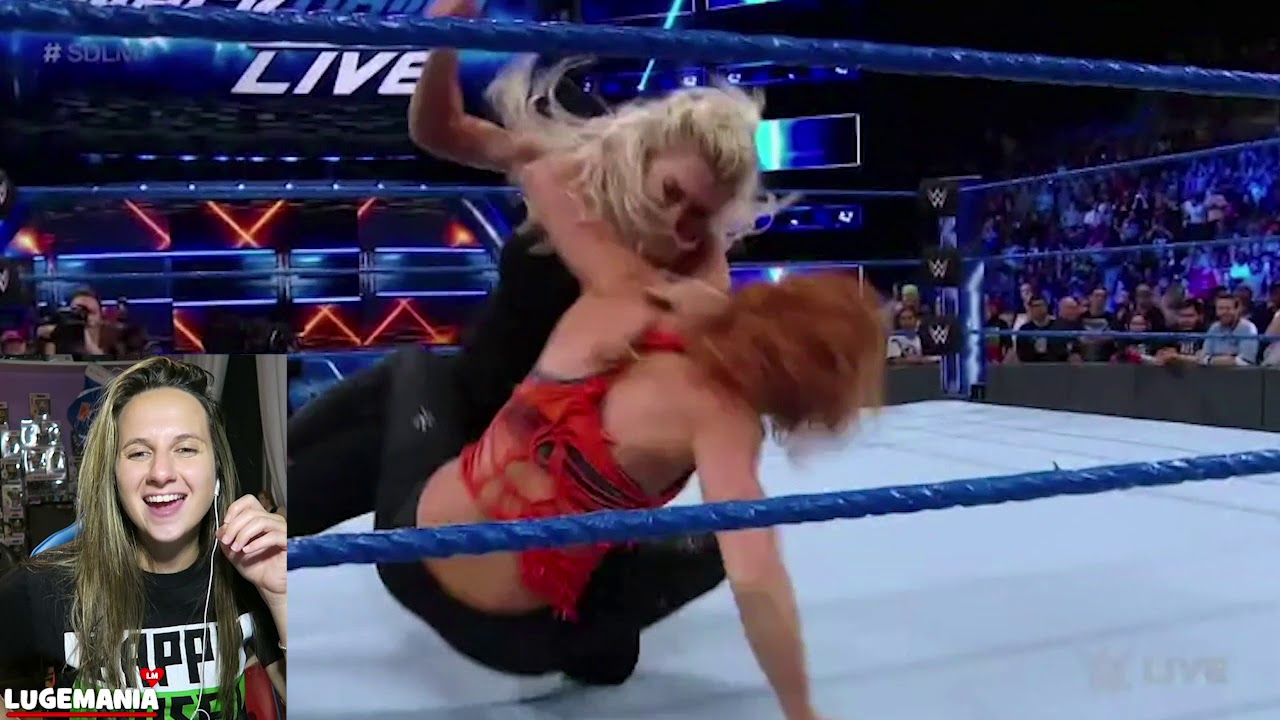 WWE Smackdown 8/21/18 Charlotte Becky Locker Clearing Brawl
