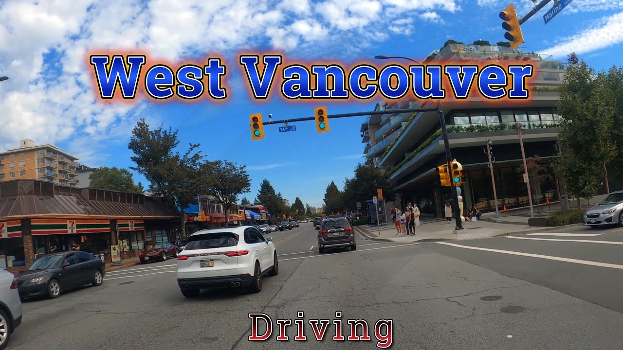 Driving in West Vancouver British Columbia Canada