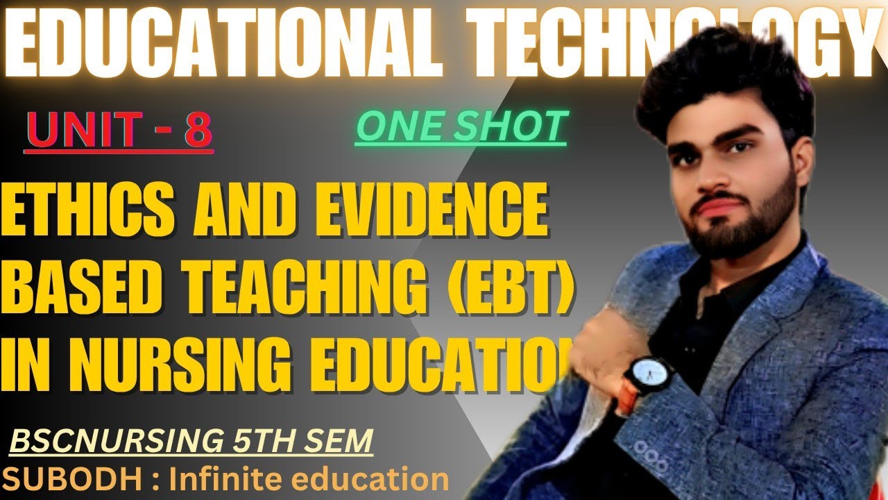 UNIT - 8 ETHICS AND EVIDENCE BASED TEACHING (EBT) IN NURSING EDUCATION ONE SHOT BSC NURSING 5TH SEM 