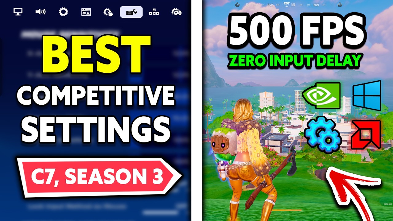 ЛУЧШИЕ соревновательные настройки в Fortnite Сезон 3! (Повышение FPS и нулевая задержка)
