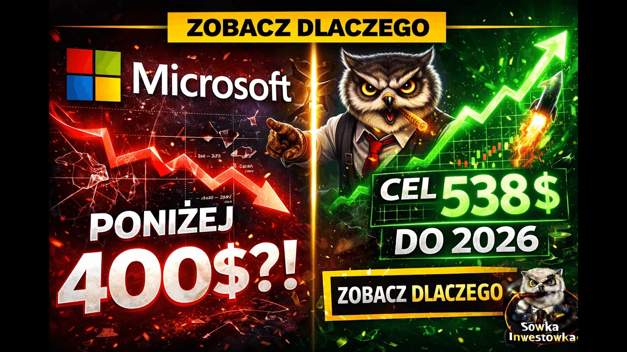 MICROSOFT PONIŻEJ 400$! 📉 OKAZJA ŻYCIA CZY TRUP? | CEL: 538$ DO KOŃCA 2026! 🚀 SPRAWDŹ DLACZEGO! 🦉