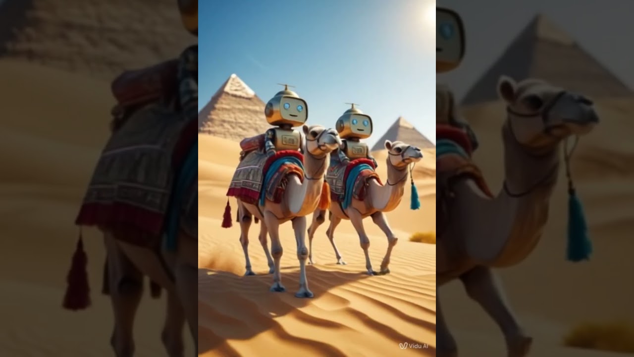 Tiny Robots Ride Camels to the Pyramids &ndash; A Joyful Desert Quest 🤖🐪🏜️
