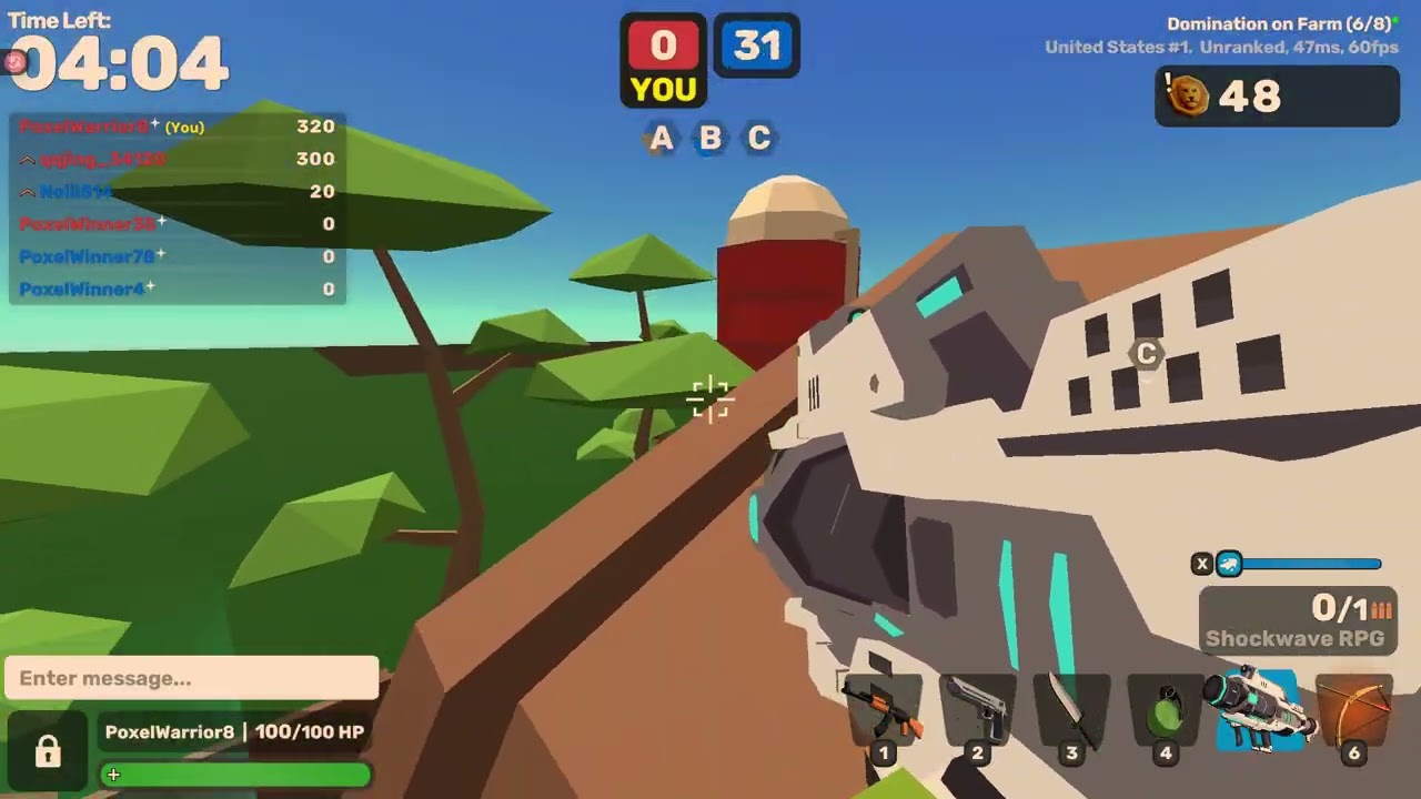 Playing poxel.io, a new game I play just one day ago. Mic doesn't work right now.